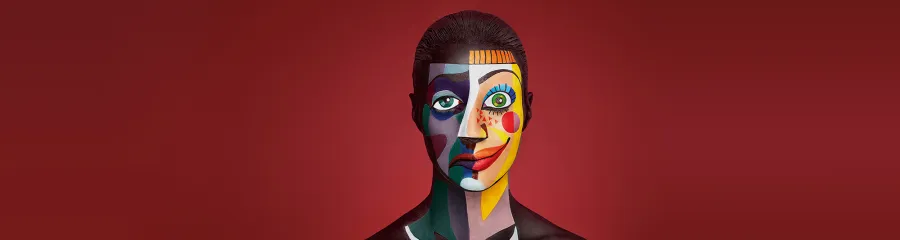 Portrait einer Frau mit Bodypainting