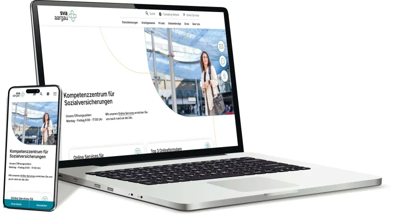 Unser neues Website Design auf einem Laptop und einem Smartphone