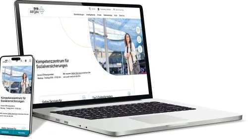 Unser neues Website Design auf einem Laptop und einem Smartphone